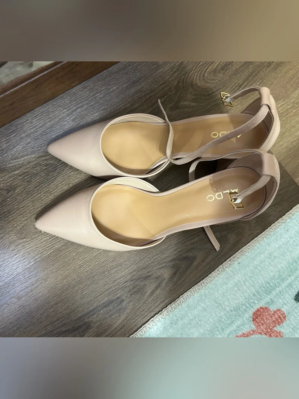 ALDO Blush Pink Pointed Toe Ankle-Strap Heels